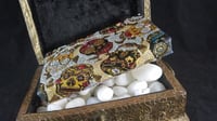 Image 7 of Super Shiny Calaveras Shrine Magnetic Palette Rhinestoned Holographic Glitter Handmade Paper Gold...