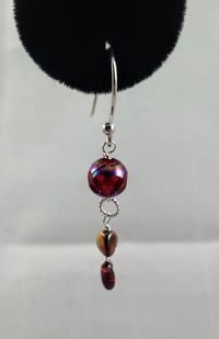 Image 4 of Little Rainbow Finished Red Crystals w Venetian Glass Pips and Drops, with Sterling Twisted Rings...