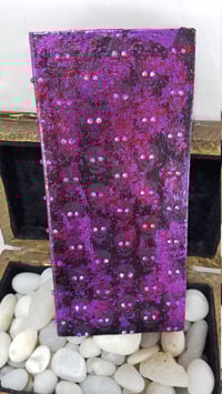 Image 7 of Aurora Borealis Rhinestoned Violet Calaveras Skulls Purple Self Care Shrine Handmade Magnetic Mak...