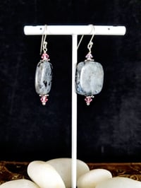 Image 3 of Labradorite and Pink Flame Coated Swarovski Sterling Silver Perfect Night Out Victorian Steampunk...