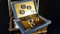 Image 8 of Super Shiny Calaveras Shrine Magnetic Palette Rhinestoned Holographic Glitter Handmade Paper Gold...