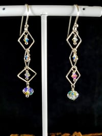 Image 4 of Ice Queen Aurora Borealis Coated Swarovski Sterling Silver Square Chain Crystal Dancing Qu-d32b368f