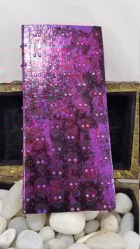 Image 8 of Aurora Borealis Rhinestoned Violet Calaveras Skulls Purple Self Care Shrine Handmade Magnetic Mak...