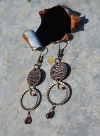 Image 5 of Lucky Coins, Bronze Rings, and Red Picasso Tear Drops Bronze Hook Dangling Fantasy Tribal Dance E...