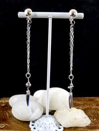 Image 8 of Silver Coated Rainbow Crystal Drops and Swarovski Crystals Dancing Queen Sterling Silver Chain an...