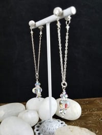 Image 6 of Inner Aurora Crystal Glass Drops and Swarovski Crystal Dancing Queen Thai Hilltribe Sterling Chai...