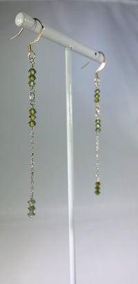 Image 4 of Spring Green Aurora Borealis Coated Peridot Swarovski and Sterling Silver Crystal Dancing Queen F...