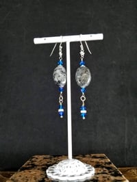 Image 4 of Lustrous Labradorite and Sapphire Blue Swarovski Crystals with Silver Accents on Sterling Silver ...