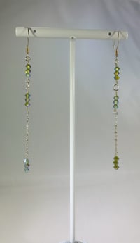Image 5 of Spring Green Aurora Borealis Coated Peridot Swarovski and Sterling Silver Crystal Dancing Queen F...