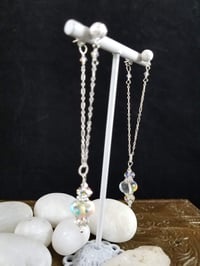 Image 8 of Inner Aurora Crystal Glass Drops and Swarovski Crystal Dancing Queen Thai Hilltribe Sterling Chai...