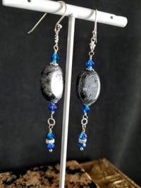 Image 5 of Lustrous Labradorite and Sapphire Blue Swarovski Crystals with Silver Accents on Sterling Silver ...
