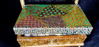 Image 5 of Indian Fabric Batik Designs Hand Painted Artisan Paper Rhinestoned Holo Glitter Handmade Magnetic...