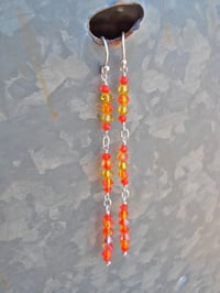 Image 2 of Fire Rocking Swarovski Orange and Yellow Sparkling Earrings