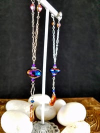 Image 10 of Aurora Borealis Fiery Glass Petals Handcut Flame Coated Crystal Drops Swarovski Dancing Queen Ste...