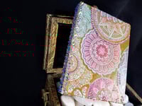 Image 6 of Indian Flower Mandala Designs Hand Painted Artisan Paper Rhinestoned Holo Glitter Handmade Magnet...