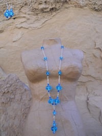 Image 1 of Inspired by the Tudors Desert Turquoise Blue Crystal Czech and Swarovski Bead Necklace and Ear...