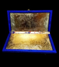 Image 3 of Japanese Orange and Blue Flowers Rhinestones Holo Glitter Handmade Paper Gold Foil Hand Painted G...