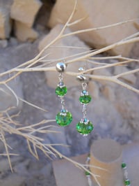 Image 3 of Inspired by the Tudors Elizabethan Steampunk Necklace and Earrings in Peridot...