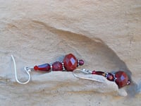 Image 2 of Inspired by the Tudors Velvety Red Necklace Earrings Set Renaissance Courtly Wear Fine Handmade O...