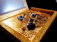 Image 7 of Serene Red Black and Gold Moonlit Night in Japanese Garden Holo Glitter Handmade Magnetic Makeup ...