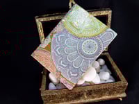 Image 8 of Indian Flower Mandala Designs Hand Painted Artisan Paper Rhinestoned Holo Glitter Handmade Magnet...
