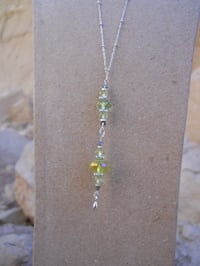 Image 1 of Goddess of Spring Dazzling Peridot Green Swarovski Sparkling Pendant Earrings and Necklace