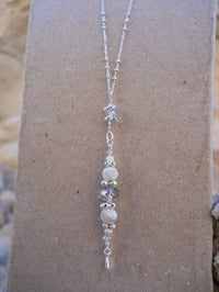 Image 1 of Dazzling Dancing Queen Crystal and Laser Etched Diamond Finish Sterling Silver Pendant Necklace a...