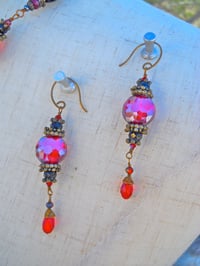 Image 2 of Black and Red Hard Candy Crystal Kickass Victorian Vintage Glass Swarovski Bronze Steampunk Goth ...
