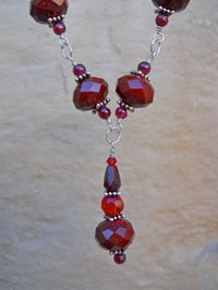 Image 4 of Inspired by the Tudors Velvety Red Necklace Earrings Set Renaissance Courtly Wear Fine Handmade O...