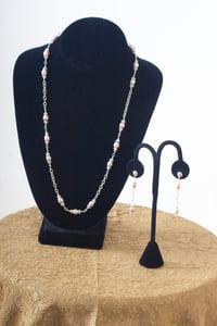 Image 1 of Pink Pearls Swarovski Crystal Sterling Silver Victorian Goth Steampunk Renaissance Box Clasp Neck...