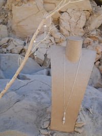 Image 2 of Dazzling Dancing Queen Crystal and Laser Etched Diamond Finish Sterling Silver Pendant Necklace a...