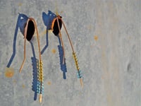 Image 1 of Desert Sunrise Elf Ear Handmade Hammered Bronze 16 Gauge Earrings