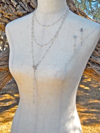 Image 1 of Elven Stars Celestially Inspired Sterling Silver Opera Length Extra Long Sterling Wire Wrapped Pe...