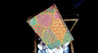Image 10 of Indian Fabric Batik Designs Hand Painted Artisan Paper Rhinestoned Holo Glitter Handmade Magnetic...