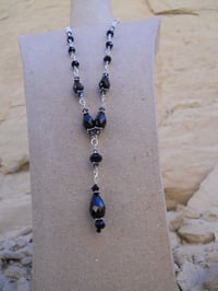 Image 1 of Dark Princess Onyx Black Crystal Victorian Steampunk Goth Vampire Crystal and Sterling Silver Pen...