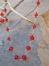 Image 1 of Inspired by the Tudors Blood Ruby Red and Sterling Bridal Renaissance Fantasy Victorian Steampunk...