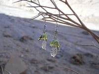 Image 2 of Quartz Crystal Leaves Peridot Swarovski Crystal and Sterling Silver Fantasy Steampunk Victorian N...