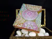 Image 10 of Indian Flower Mandala Designs Hand Painted Artisan Paper Rhinestoned Holo Glitter Handmade Magnet...