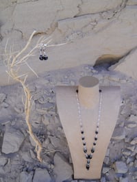 Image 2 of Dark Princess Onyx Black Crystal Victorian Steampunk Goth Vampire Crystal and Sterling Silver Pen...