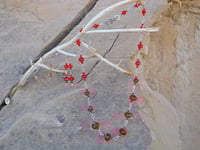 Image 2 of Inspired by the Tudors Blood Ruby Red and Sterling Bridal Renaissance Fantasy Victorian Steampunk...