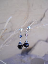 Image 3 of Dark Princess Onyx Black Crystal Victorian Steampunk Goth Vampire Crystal and Sterling Silver Pen...