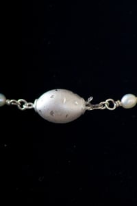 Image 4 of Bridal Wedding Jewelry Beautiful White Pearl Crystal Sterling Silver Pendant Necklace and Four Ea...