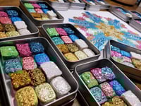 Image 2 of Magical Crafting Ostara Easter Spring Solstice Metal Palette 12 1/4 Pans Watercolor Handmade Bout...