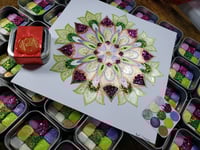 Image 3 of April Magical Crafting Saxon Goddess Ostara Metal Magnetic Palette 6x1/4 and 3x1/6 Pans Watercolo...