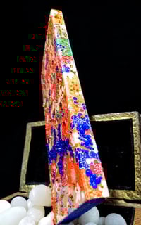 Image 9 of Japanese Orange and Blue Flowers Rhinestones Holo Glitter Handmade Paper Gold Foil Hand Painted G...