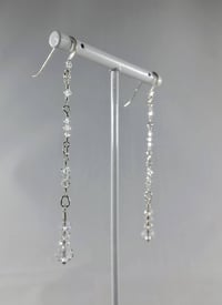 Image 5 of Dancing Queen Fabulous Silver Coated Swarovski Crystal Sterling Silver Twirl Rings Long Dangle an...