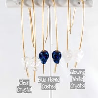 Image 5 of Glass Crystal Skull Elf Ear Gauged Hook Earrings Six Colors to Choose From