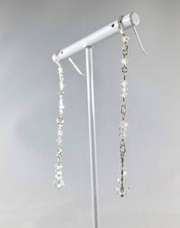 Image 6 of Dancing Queen Fabulous Silver Coated Swarovski Crystal Sterling Silver Twirl Rings Long Dangle an...