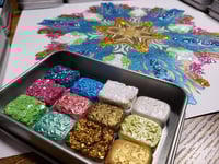Image 9 of Magical Crafting Ostara Easter Spring Solstice Metal Palette 12 1/4 Pans Watercolor Handmade Bout...