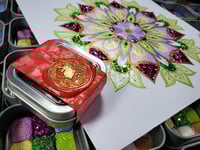 Image 9 of April Magical Crafting Saxon Goddess Ostara Metal Magnetic Palette 6x1/4 and 3x1/6 Pans Watercolo...